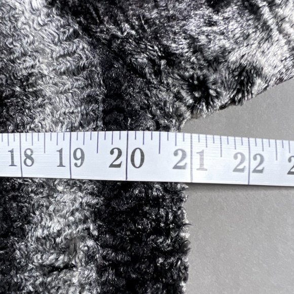 Chico's Black/Gray Vertical Stripe "Fuzzy" Texture Jacket/Coat Size 2 US Size 12 - Picture 10 of 12